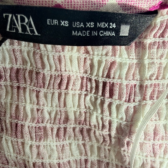 Zara Fuchsia Checkered Top Size X-Small - Picture 5 of 7